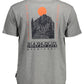 Chic Crew Neck Logo Tee in Gray