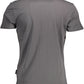 Chic Gray Round Neck Logo Tee
