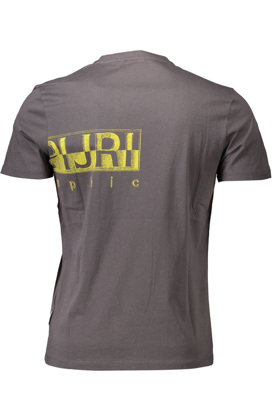 Chic Gray Crew Neck Cotton Tee