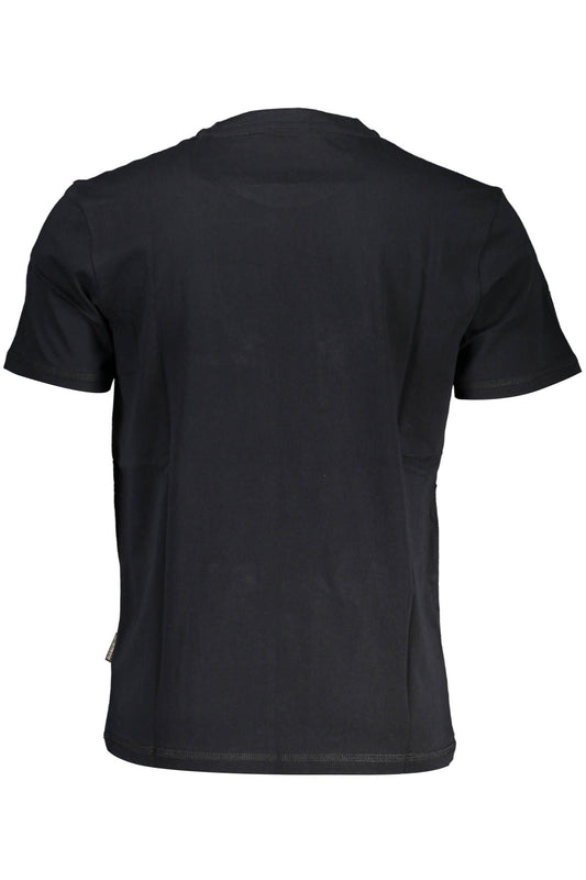 Sleek Black Cotton Tee with Iconic Logo