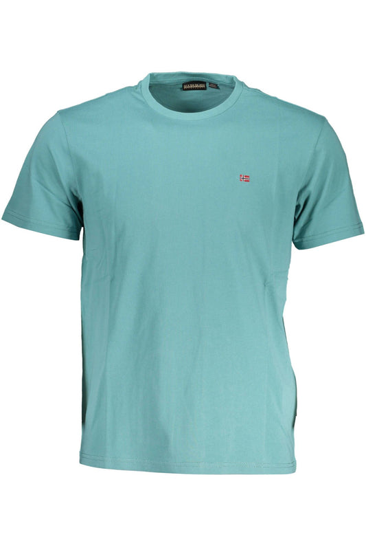 Chic Green Embroidered Logo Tee