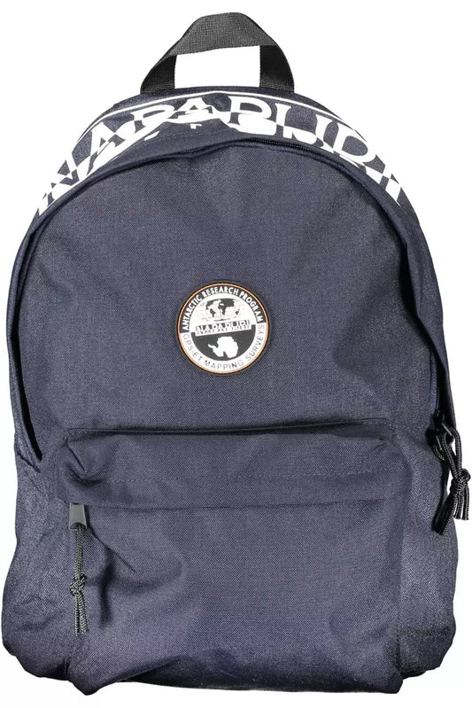 Chic Blue Polyester Daypack with Logo Print