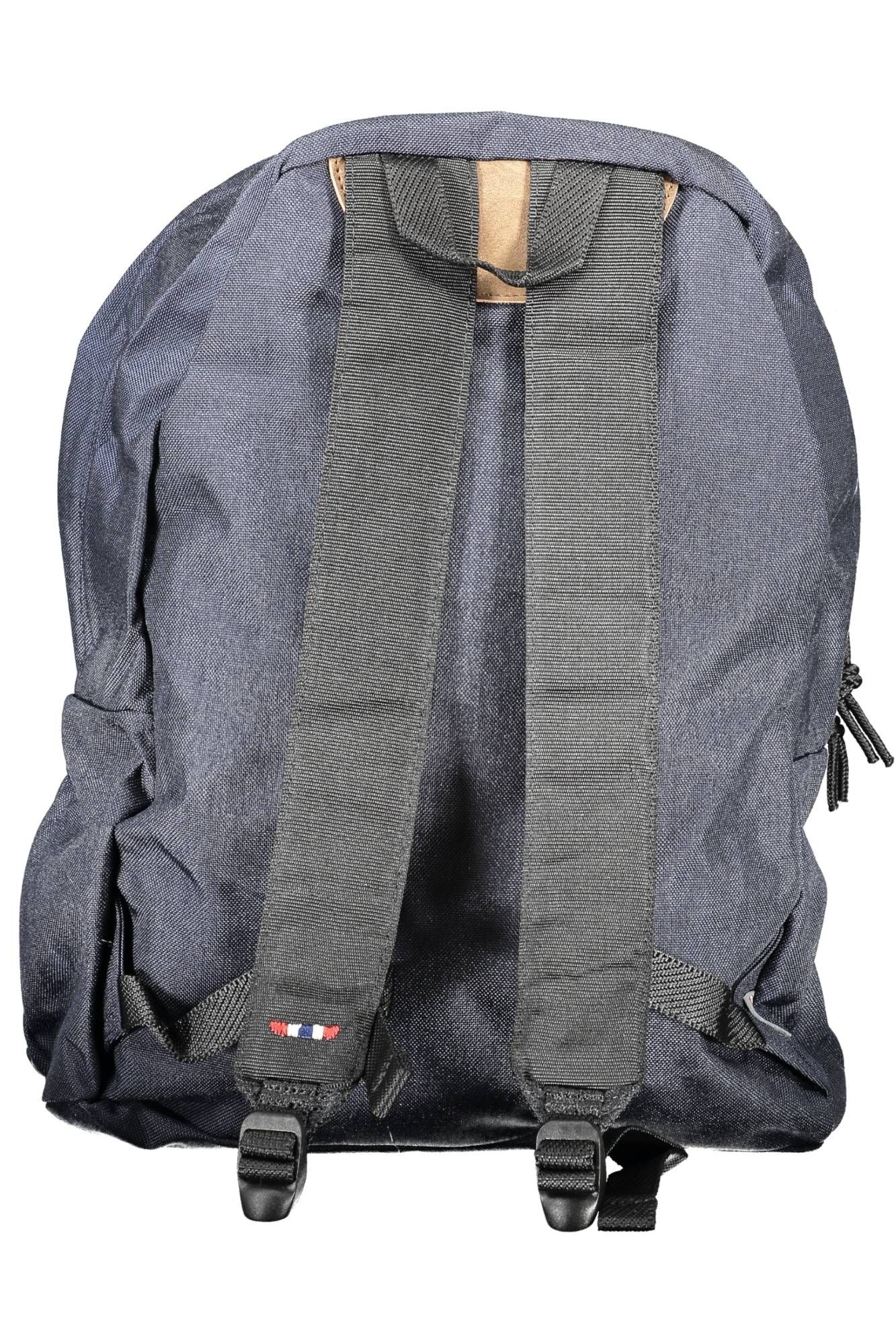 Sleek Blue Polyester Backpack with Logo