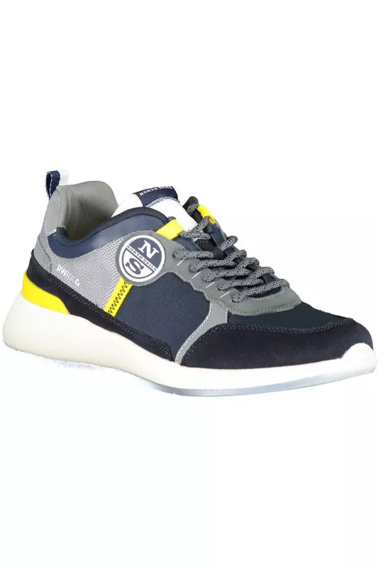 Sleek Nautical-Inspired Blue Lace-Up Sneakers