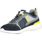 Blue Contrast Detail Leather Sneakers