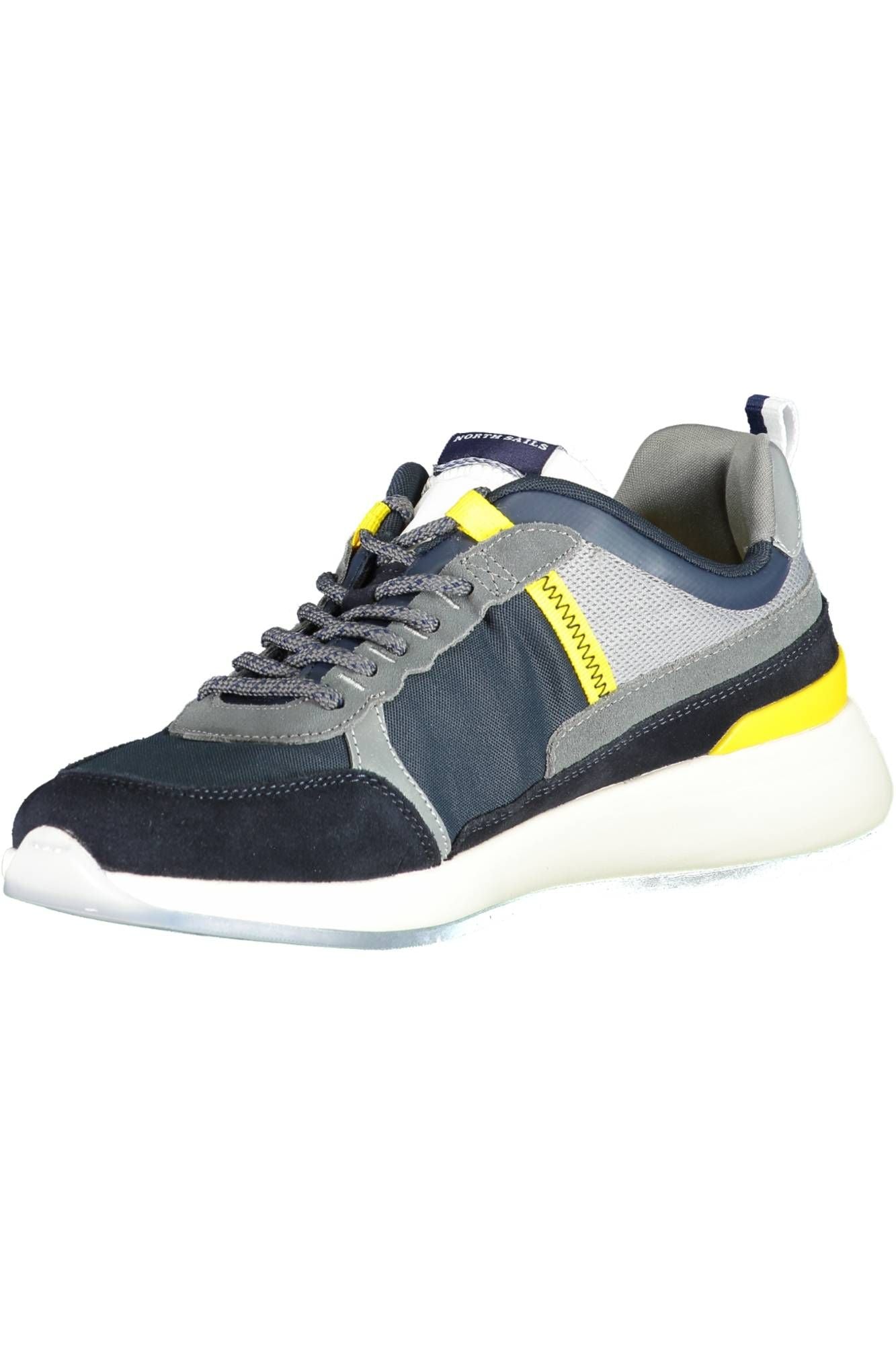 Blue Contrast Detail Leather Sneakers