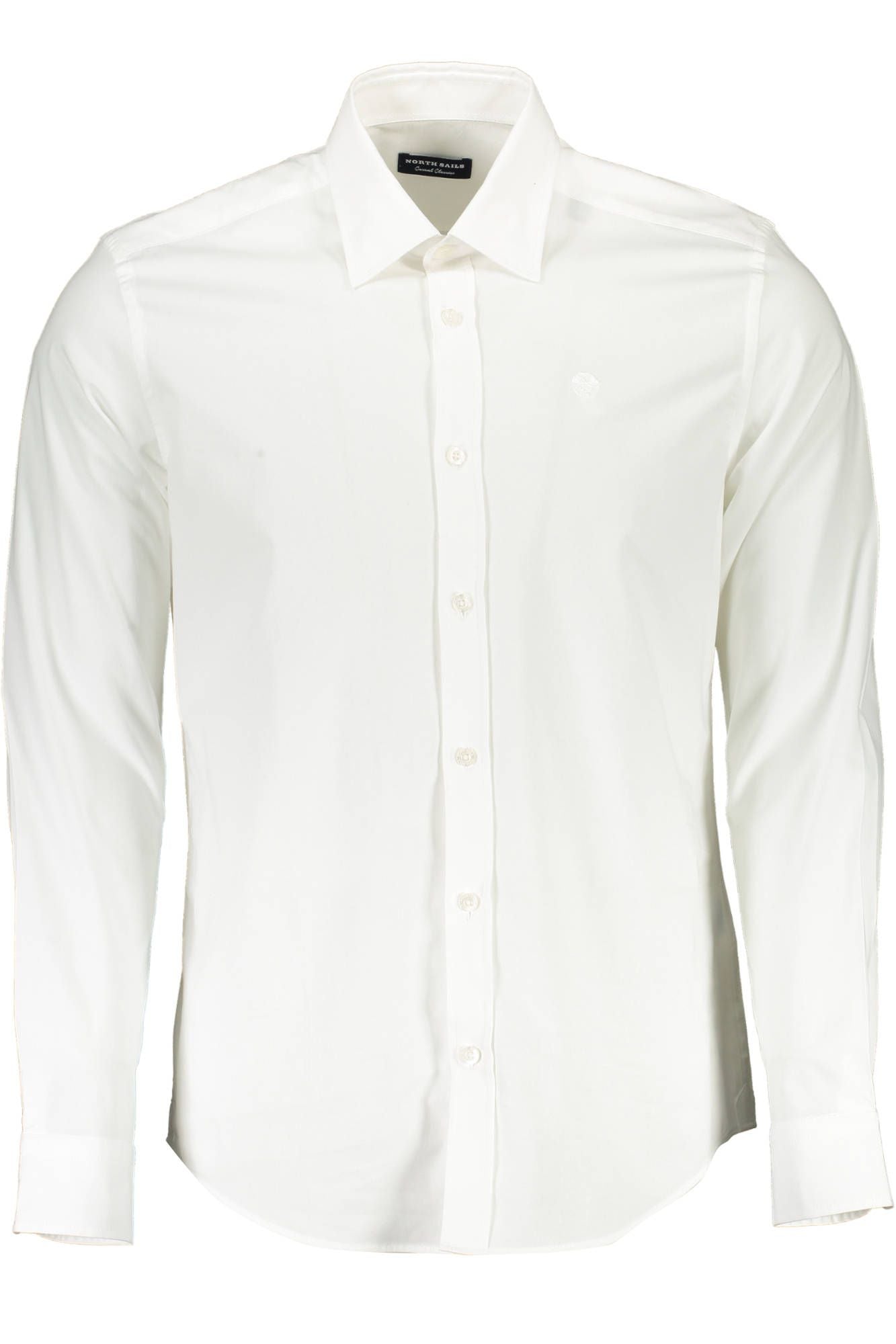 Elegant White Stretch Cotton Shirt