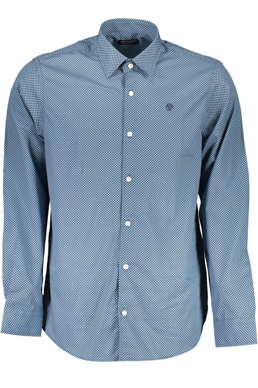 Classic Blue Italian Collar Shirt