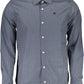 Chic Blue Regular Fit Italian Collar Shirt