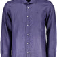 Elegant Blue Linen Long-Sleeve Shirt