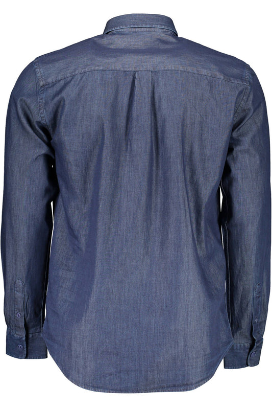 Elegant Blue Cotton Long-Sleeve Shirt