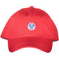 Elegant Red Cotton Cap with Logo Visor
