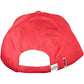Elegant Red Cotton Cap with Logo Visor