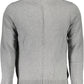Sleek Gray Zip-Up Cardigan with Embroidered Logo
