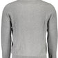 Sleek Gray Zip-Up Cardigan with Embroidered Logo