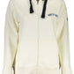 Chic White Hooded Sweatshirt with Unique Print