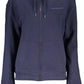 Chic Blue Cotton Hooded Sweatshirt