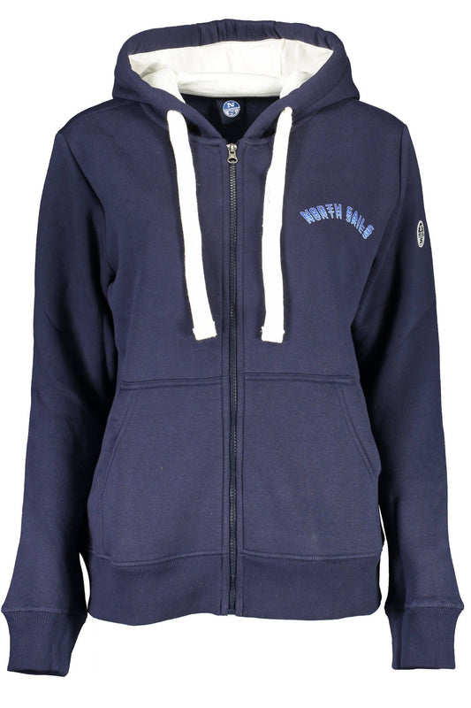 Chic Blue Hooded Sweatshirt with Print and Logo