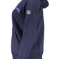 Chic Blue Hooded Sweatshirt with Print and Logo