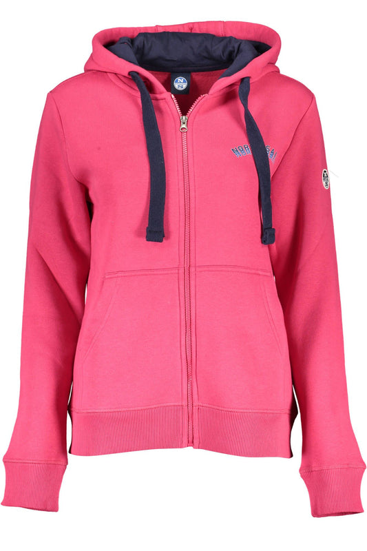 Elegant Cotton Hooded Sweatshirt in Pink