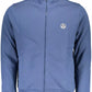 Blue Zippered Sweatshirt with Logo Design