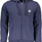 Chic Blue Hooded Sweatshirt with Contrasting Details