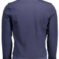 Blue Cotton Long-Sleeve Zip Sweatshirt