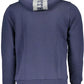 Chic Blue Hooded Sweatshirt with Contrasting Details