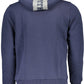 Blue Hooded Zip Sweatshirt with Logo Detail