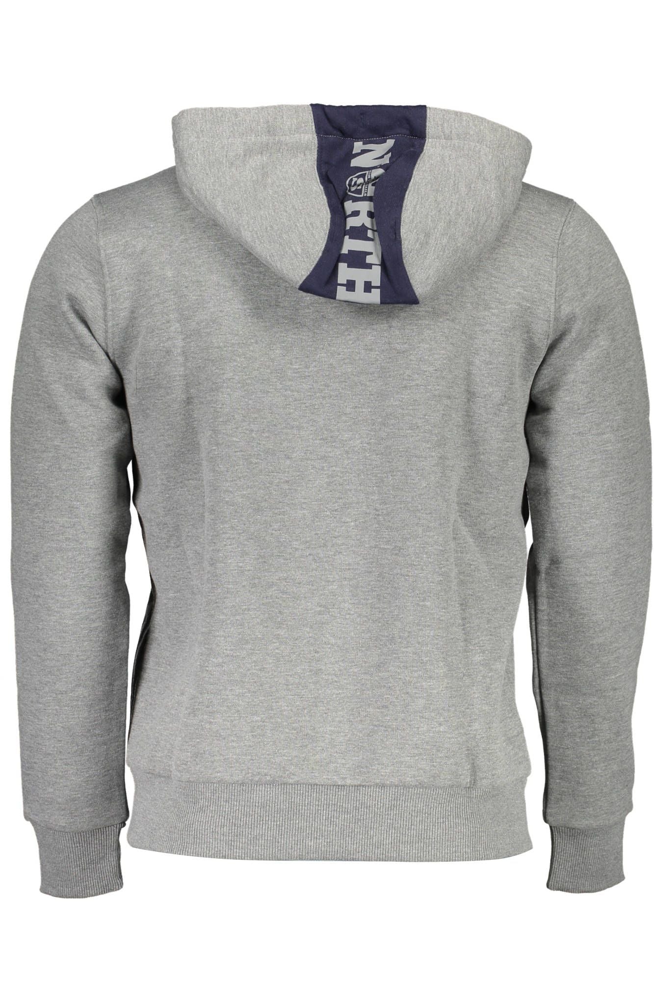 Chic Gray Hooded Sweatshirt with Contrasting Details