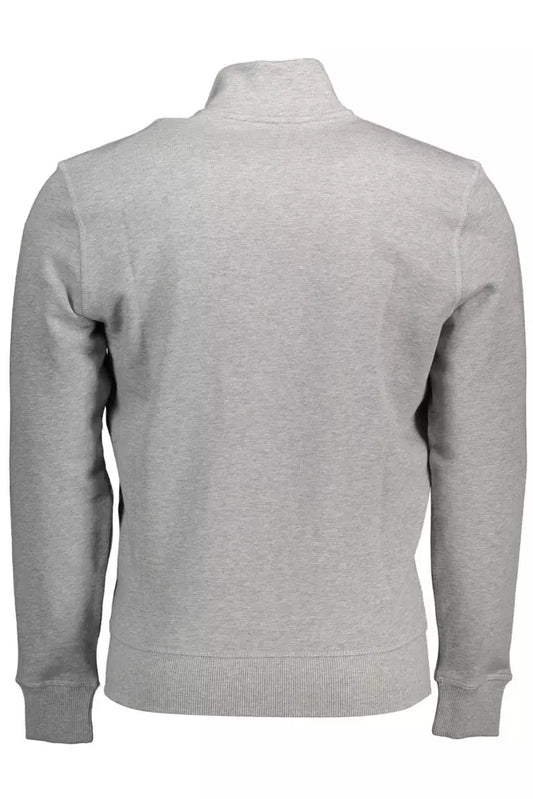 Chic Gray Long-Sleeved Zip Sweatshirt