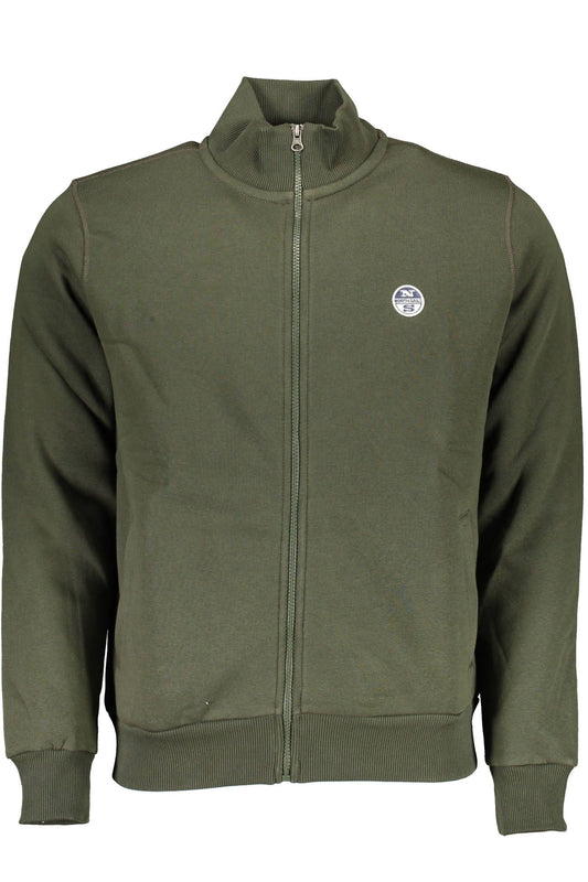 Sleek Green Full-Zip Sweatshirt