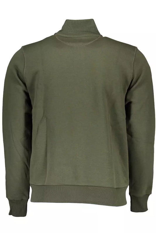 Green Zippered Long-Sleeved Sweatshirt