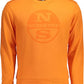 Vibrant Orange Cotton Sweatshirt with Chic Logo Print