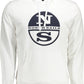 Chic White Cotton Hooded Sweatshirt with Logo Print