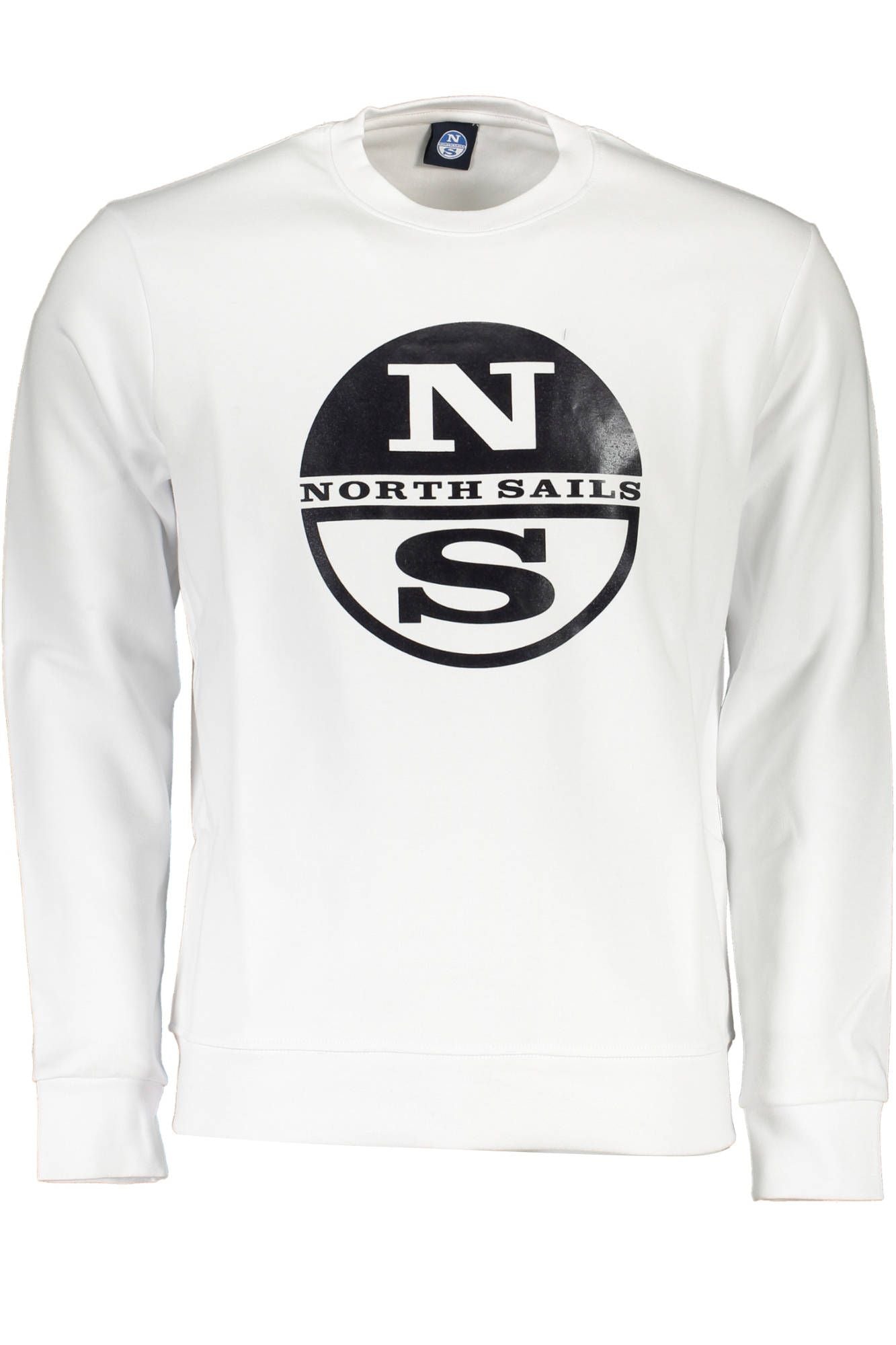 Sleek White Cotton Crewneck Sweater