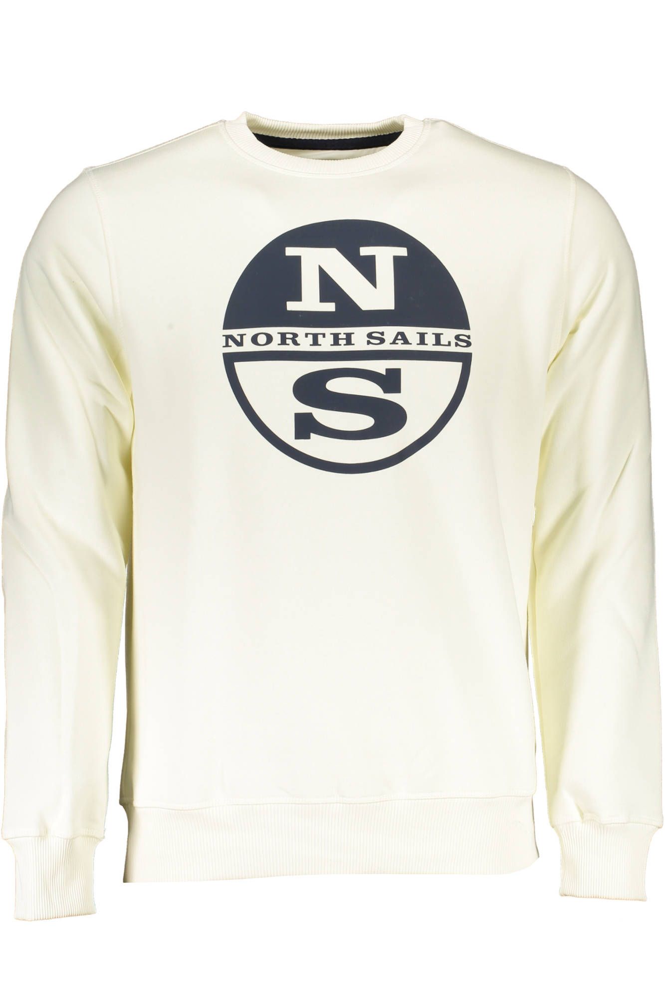 Elegant White Cotton Sweatshirt with Logo Print