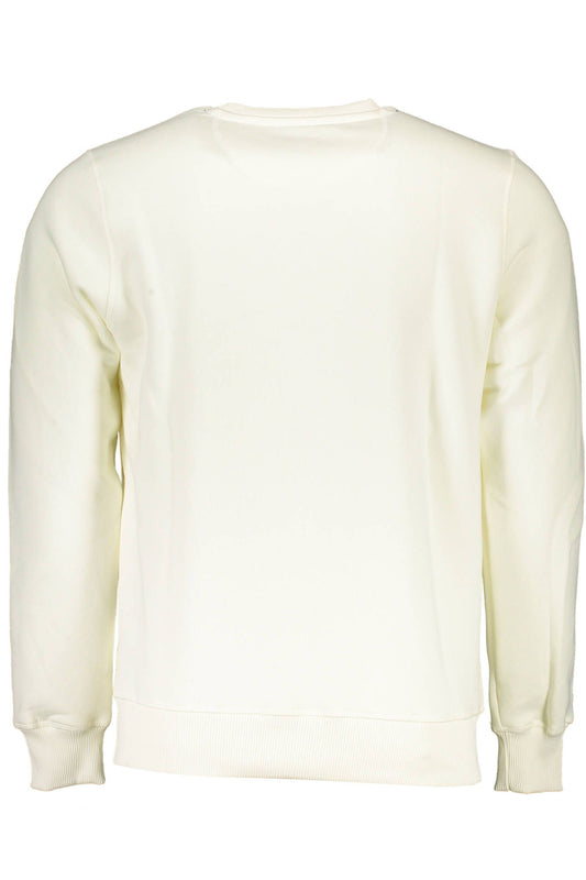 Elegant White Cotton Sweatshirt with Logo Print