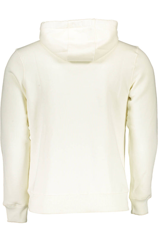 Elegant White Hooded Cotton Sweatshirt