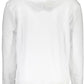 Chic White Hooded Sweatshirt with Central Pocket