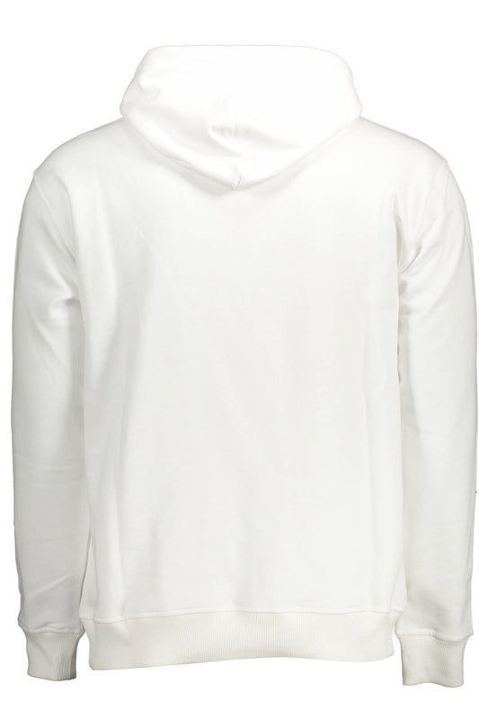 White Cotton Hooded Sweatshirt with Logo