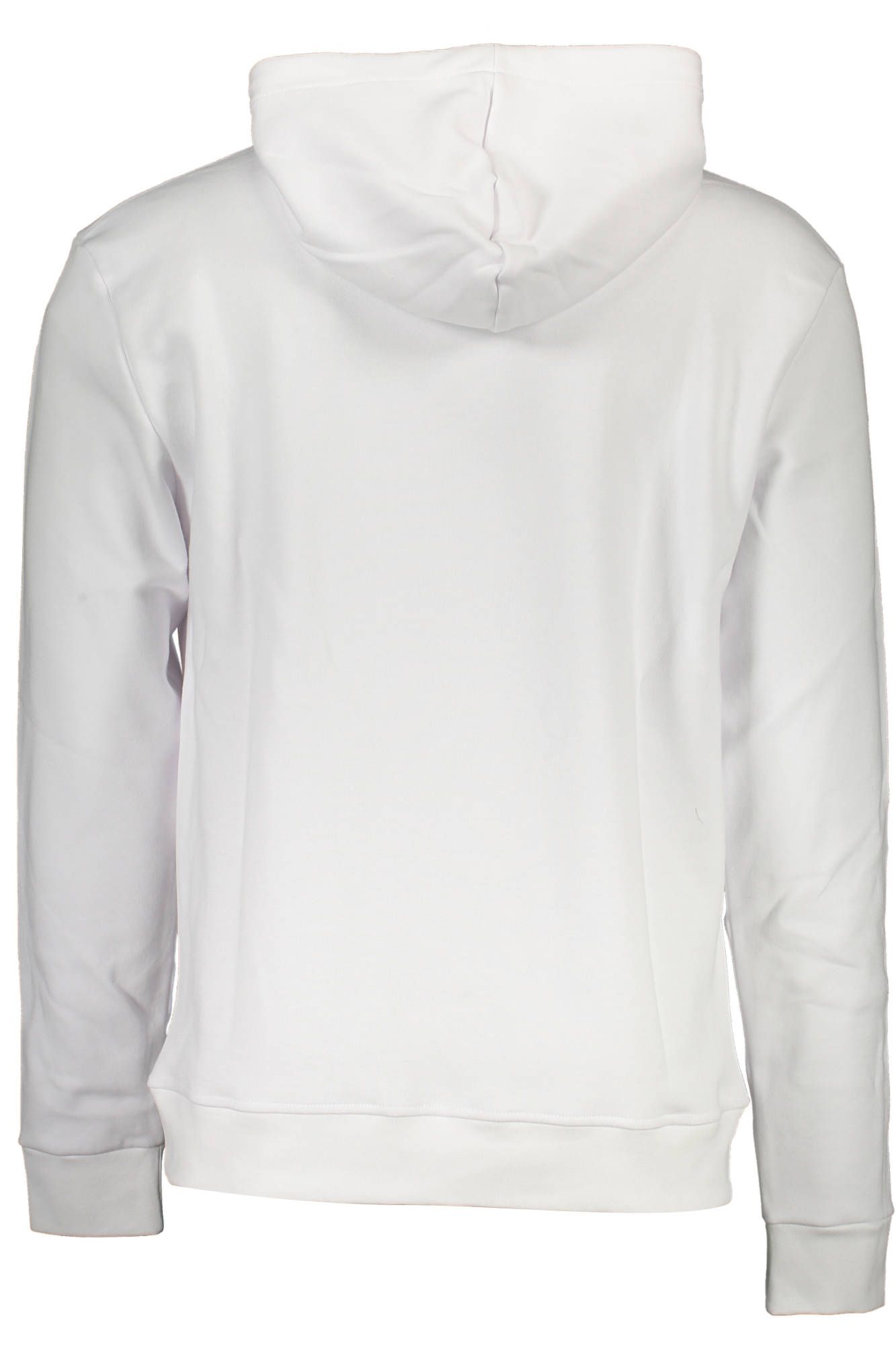 Sleek White Hooded Sweatshirt with Central Pocket