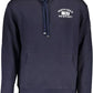 Blue Hooded Long-Sleeve Cotton Sweatshirt