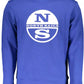 Chic Blue Round Neck Sweater with Logo Print