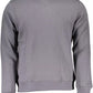 Blue Round Neck Cotton Blend Sweater