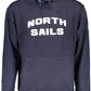 Blue Cotton Hooded Sweatshirt with Print