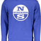 Blue Cotton Crew Neck Sweater with Logo Print