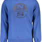 Elevated Blue Cotton Crewneck Sweatshirt