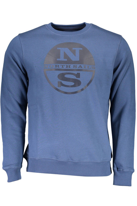 Chic Blue Cotton Sweatshirt with Logo Print