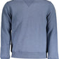 Blue Cotton Round Neck Sweatshirt with Logo